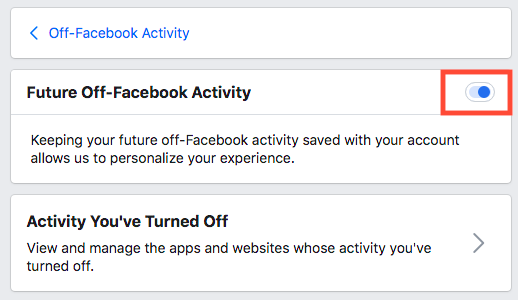 facebook future off facebook activity